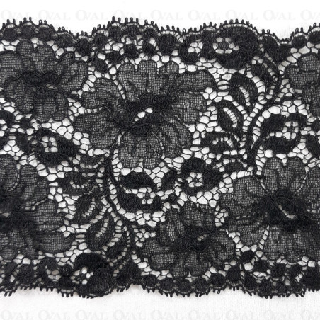 Koronka elastyczna 120mm/1m czarna 5065