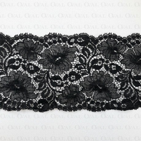 Koronka elastyczna 120mm/1m czarna 5065
