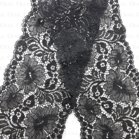 Koronka elastyczna 120mm/1m czarna 5065