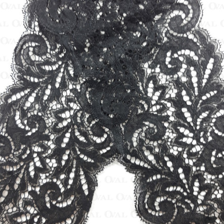 Koronka elastyczna 130mm/1m czarna 5066