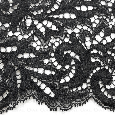 Koronka elastyczna 130mm/1m czarna 5066