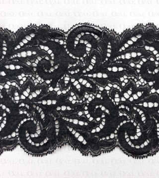 Koronka elastyczna 130mm/1m czarna 5066