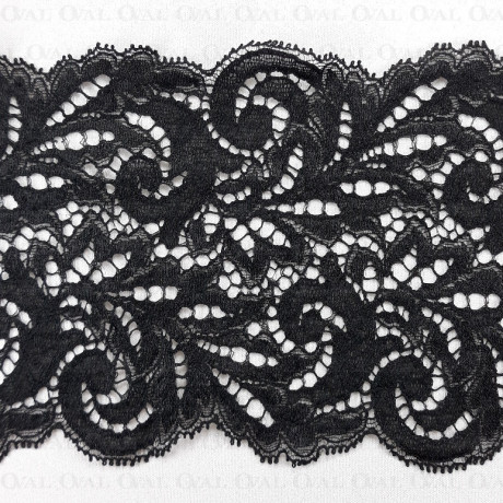 Koronka elastyczna 130mm/1m czarna 5066