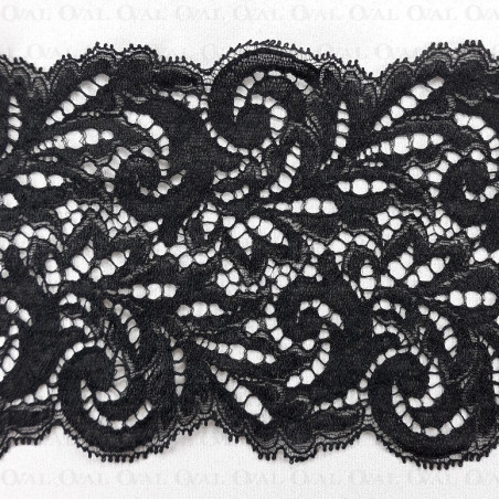 Koronka elastyczna 130mm/1m czarna 5066