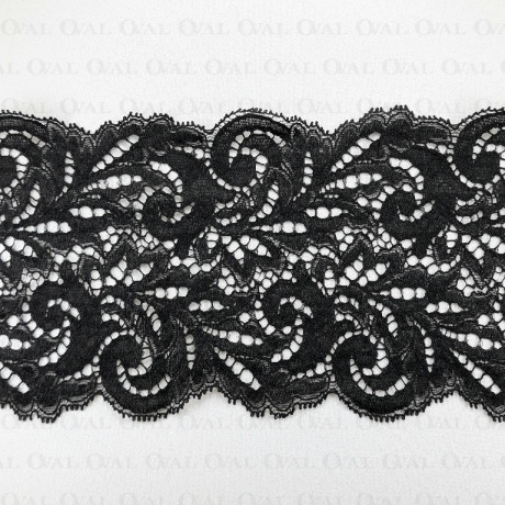 Koronka elastyczna 130mm/1m czarna 5066