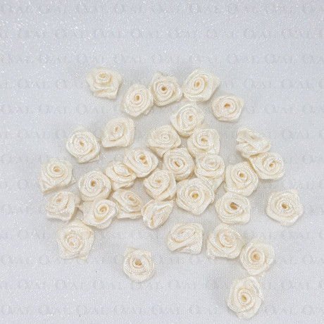 Różyczka Atłasowa 10mm/10, 50 lub 200szt ecru  234