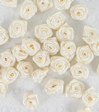 Różyczka Atłasowa 10mm/10, 50 lub 200szt ecru  234