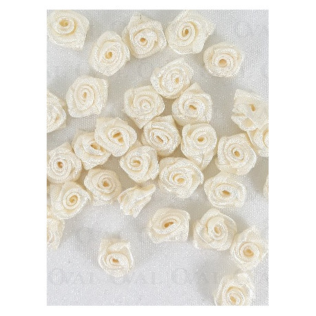 Różyczka Atłasowa 10mm/10, 50 lub 200szt ecru  234