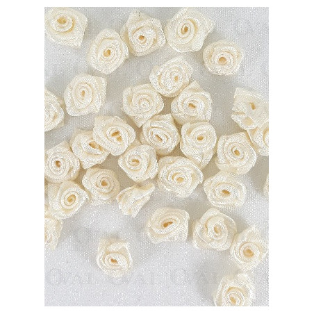 Różyczka Atłasowa 10mm/10, 50 lub 200szt ecru  234