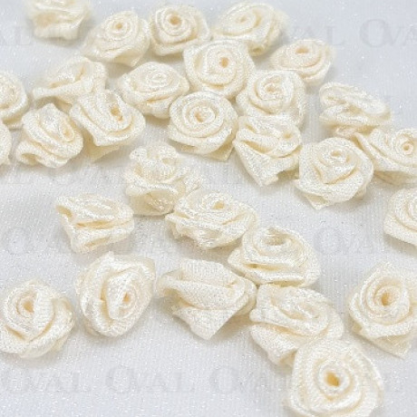 Różyczka Atłasowa 10mm/10, 50 lub 200szt ecru  234