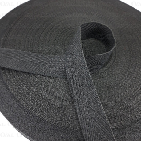 Taśma bawełniana jodełka 20mm / 50m  czarna 5085