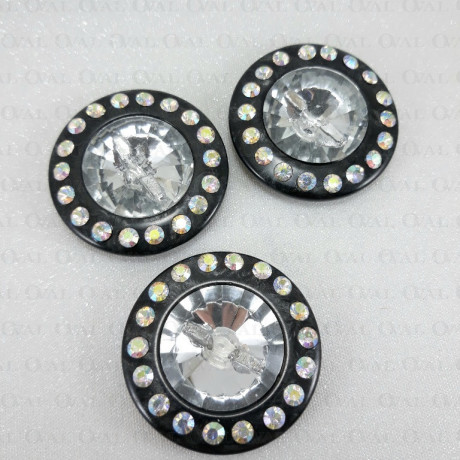 Guzik poliestrowy 38mm/1szt  czarny 5100