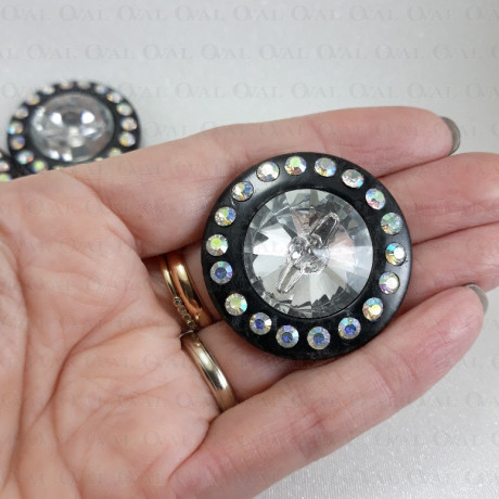 Guzik poliestrowy 38mm/1szt  czarny 5100