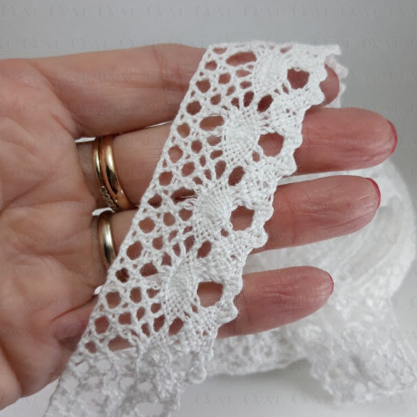 Koronka bawełniana 24mm /1yard biel 3168