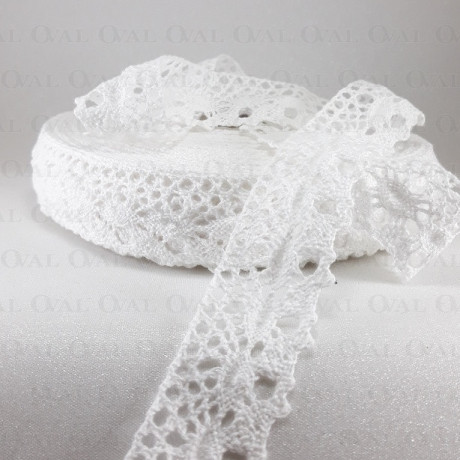 Cotton lace 30mm /25m white 3168