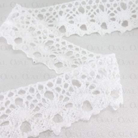 Cotton lace 30mm /25m white 3168