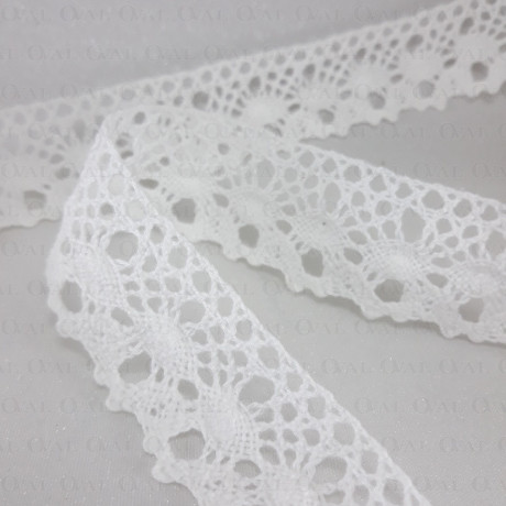 Cotton lace 30mm /25m white 3168
