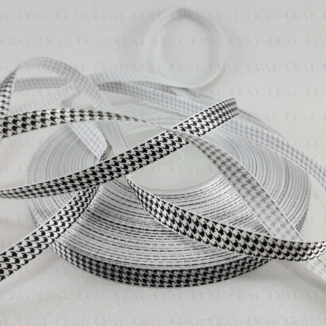 Taśma atłasowa pepitka 6mm/30y 3063