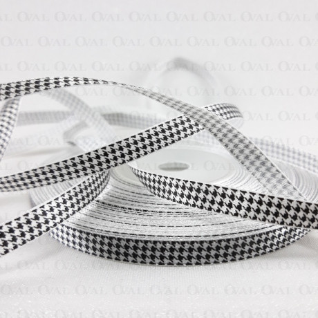 Taśma atłasowa pepitka 6mm/30y 3063