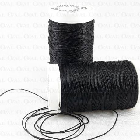 Nici poliestrowe grube 20/100m czarne 5126