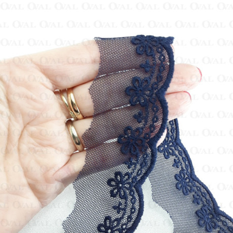 Koronka haft na tiulu 45mm/1y granat 3796