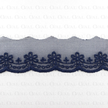 Koronka haft na tiulu 45mm/1y granat 3796