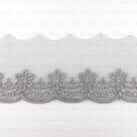Koronka haft na tiulu 45mm/1y szary 3797