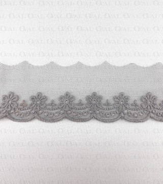 Koronka haft na tiulu 45mm/1y szary 3797