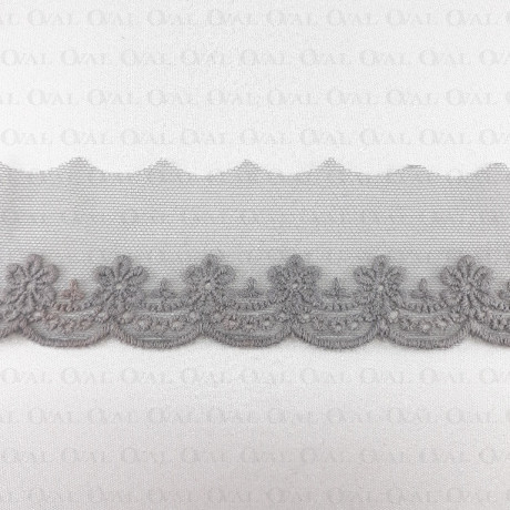 Koronka haft na tiulu 45mm/1y szary 3797