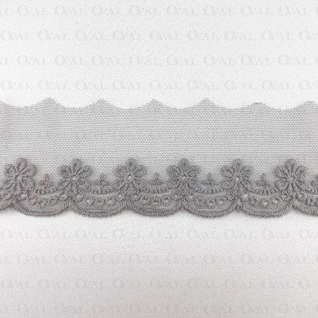 Koronka haft na tiulu 45mm/1y szary 3797