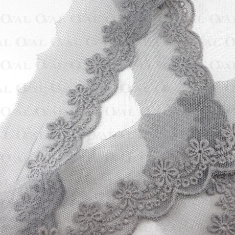 Koronka haft na tiulu 45mm/1y szary 3797
