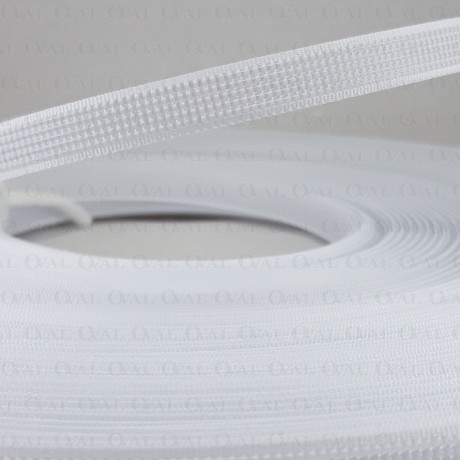 Fiszbiny tkane 8mm/1y białe 5182