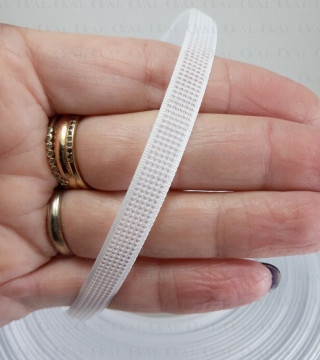 Fiszbiny tkane 8mm/1m białe 5182