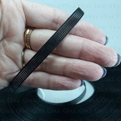 Fiszbiny tkane 8mm/1m czarne 5183