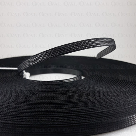 Fiszbiny tkane 8mm/1m czarne 5183