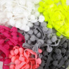 Pom-poms on tape, various colours, 1 m   no. 1742