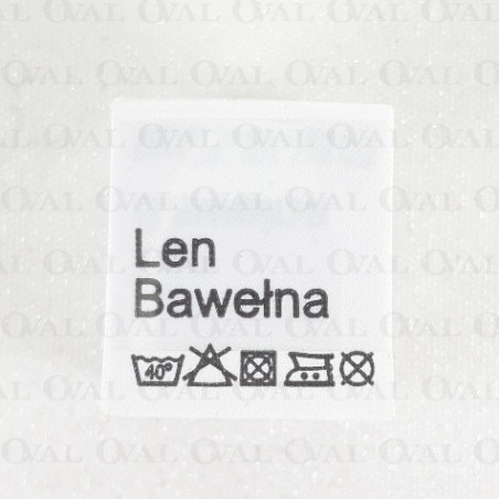 Wszywka 200SZT skład surowcowy, przepis prania LEN/BAWEŁNA 2368