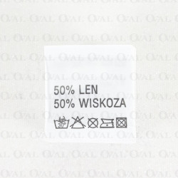 Wszywka 200SZT skład surowcowy, przepis prania LEN/WISKOZA 3576 Wszywka 200SZT skład surowcowy, przepis prania LEN/WISKOZA 3576