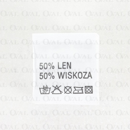 Wszywka 200SZT skład surowcowy, przepis prania LEN/WISKOZA 3576