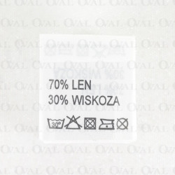 Wszywka 200SZT skład surowcowy, przepis prania LEN/WISKOZA 3575 Wszywka 200SZT skład surowcowy, przepis prania LEN/WISKOZA 3575