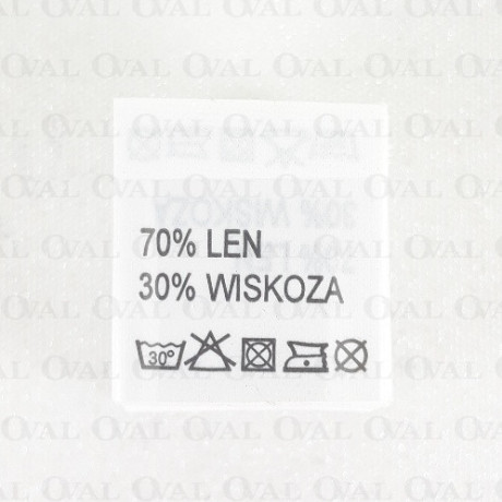 Wszywka 200SZT skład surowcowy, przepis prania LEN/WISKOZA 3575