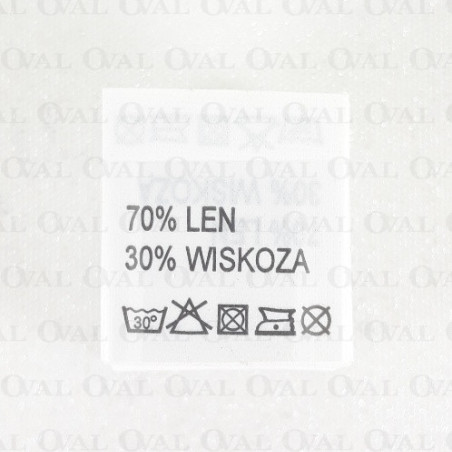 Wszywka 200SZT skład surowcowy, przepis prania LEN/WISKOZA 3575