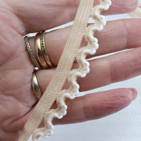 Gumokoronka 15mm/ 1 lub 25m beż  2834