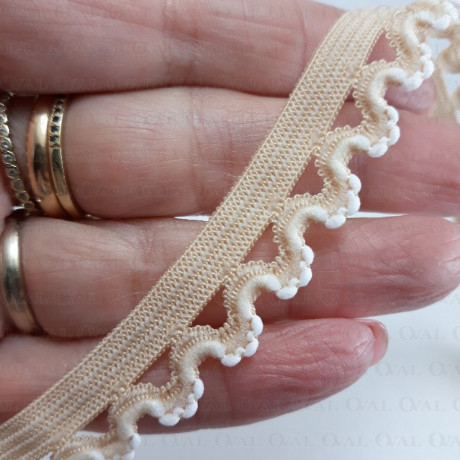 Gumokoronka 15mm/ 1 lub 25m beż  2834