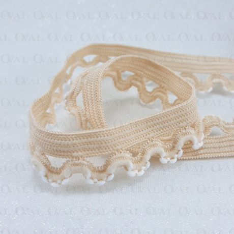 Gumokoronka 15mm/ 1 lub 25m beż  2834