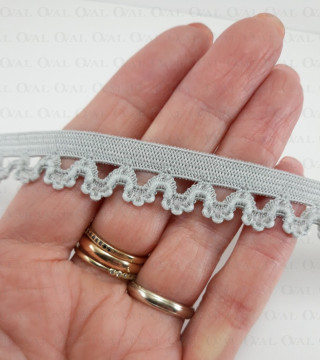 Gumokoronka 15mm/ 1 lub 25m szara 2829