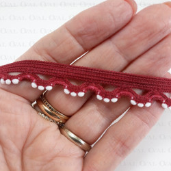 Gumokoronka 15mm/ 1 lub 25m bordo 2828 Gumokoronka 15mm/ 1 lub 25m bordo 2828