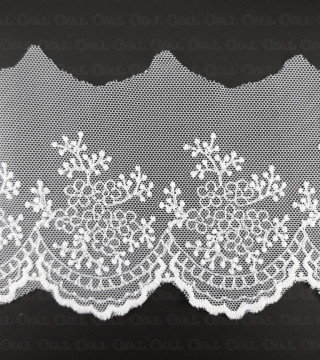 Lace embroidery on tulle 90mm/20y ecru 3995