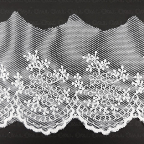 Lace embroidery on tulle 90mm/20y ecru 3995