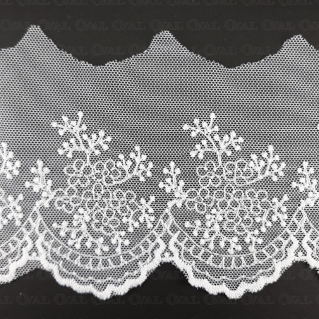 Lace embroidery on tulle 90mm/20y ecru 3995
